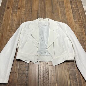 White Cropped Jacket